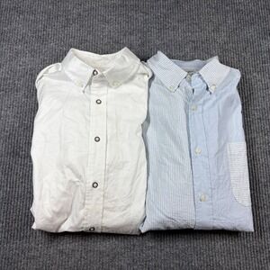 Duck Head Shirt Men's XL 160 Anniversary Button Down Blue White Lot Of 2